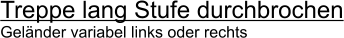 Treppe lang Stufe durchbrochen Gelnder variabel links oder rechts
